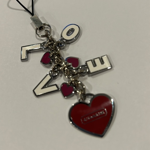 Coach Accessories - NWOT COACH Vintage Red Pink Enamel Heart
LOVE Lanyard Keychain Fob